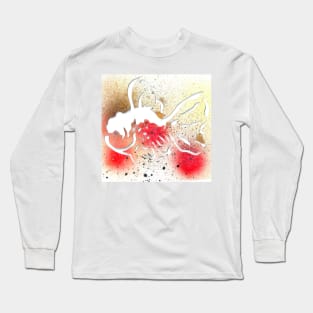 Gold Fish Stencil Long Sleeve T-Shirt